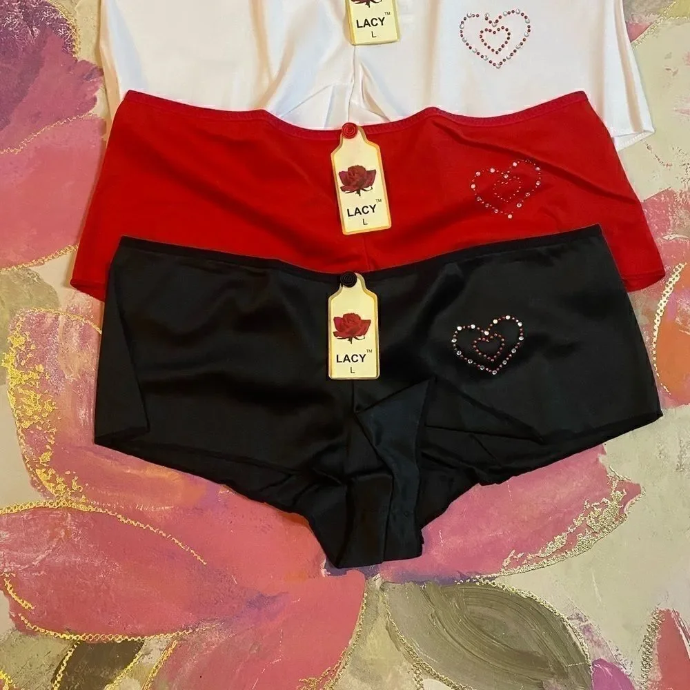 🌺Women’s lacy fashion super cute panties pack of 3 Size : large
